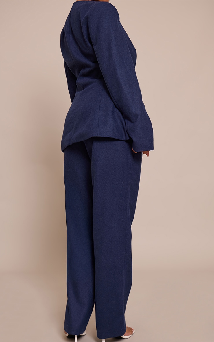 Shape Navy Wool-Look Wide Leg Pants image 3