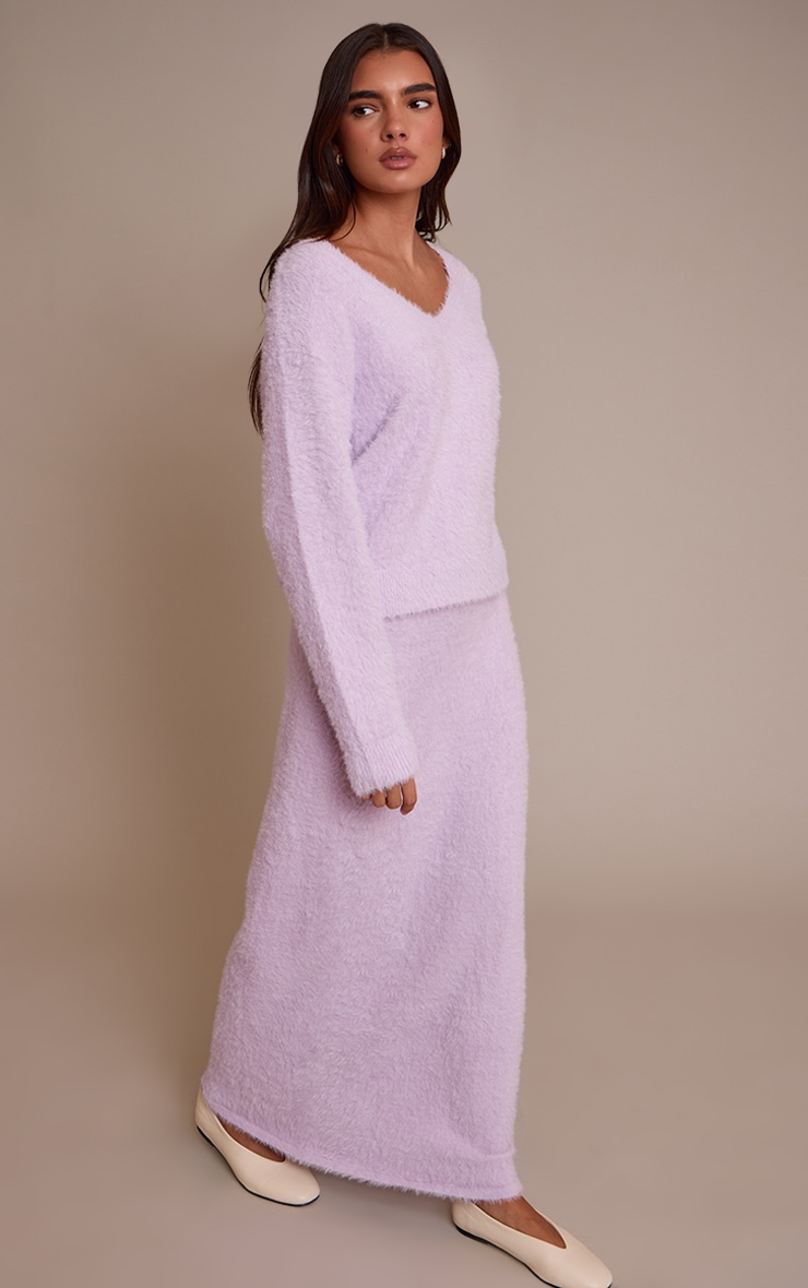 Lilac Knitted Maxi Skirt image 2