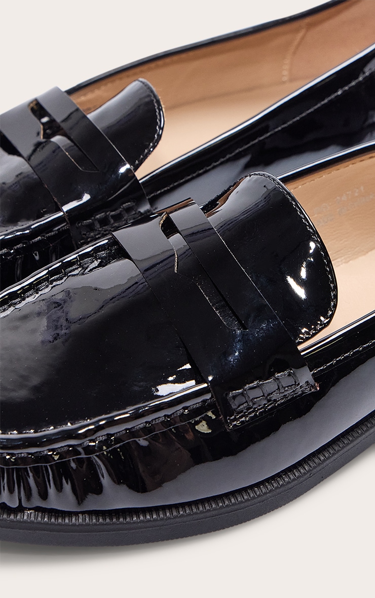 Mocassins noirs vernis à bout rond image 4