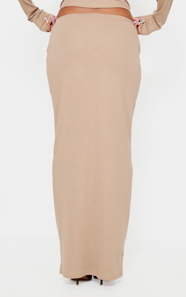 Taupe Rib Maxi Skirt image 3