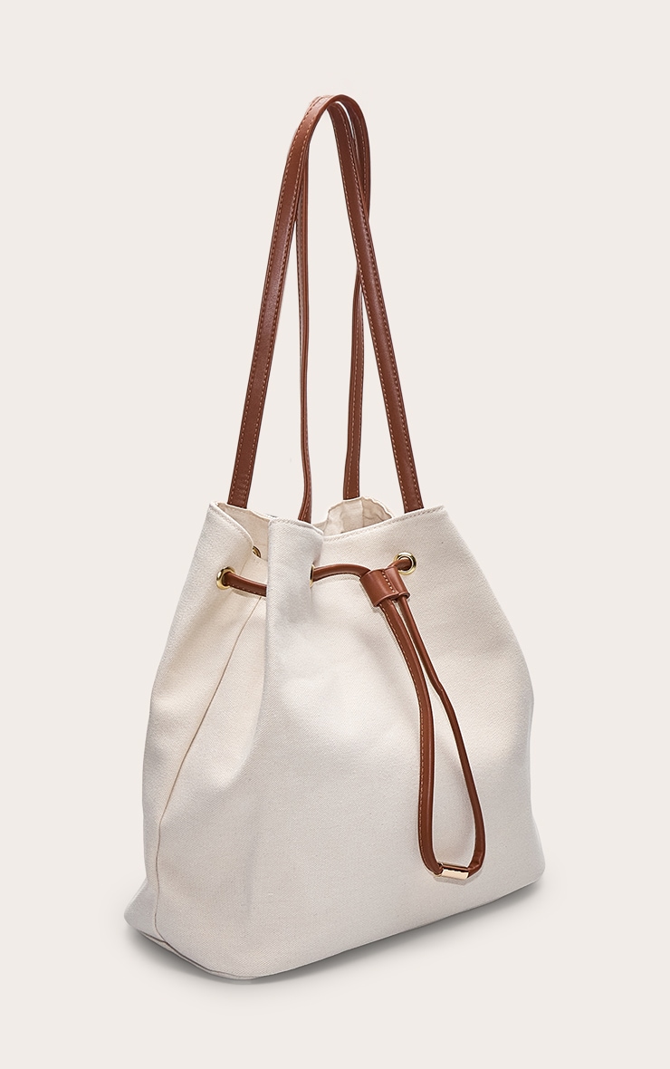 Natural Canvas Drawstring Beach Bag image 3