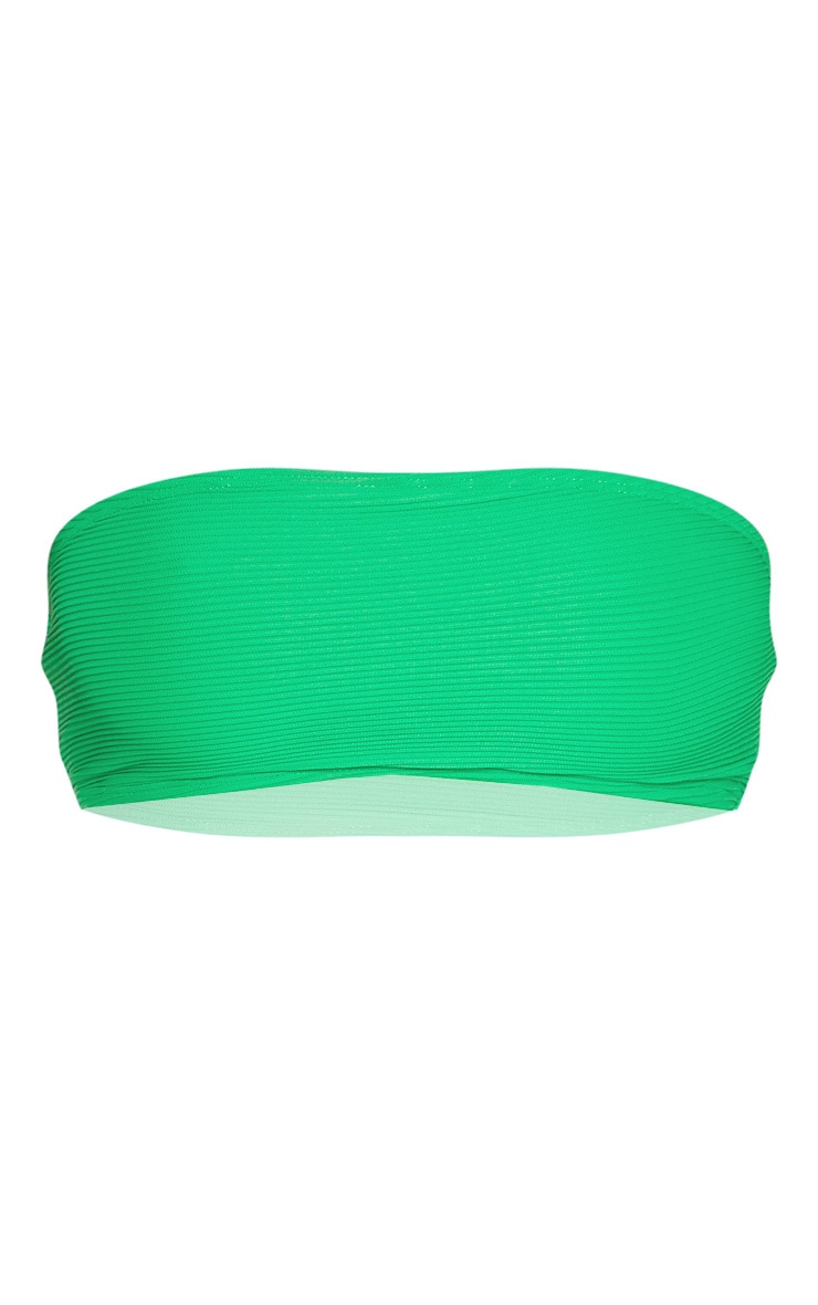 Green Ribbed V Front Bikini Bottom