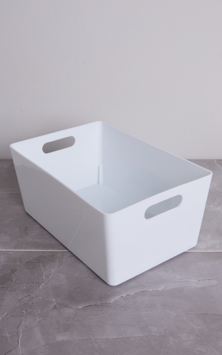 Storage White Set of 2 Medium Trays image 2