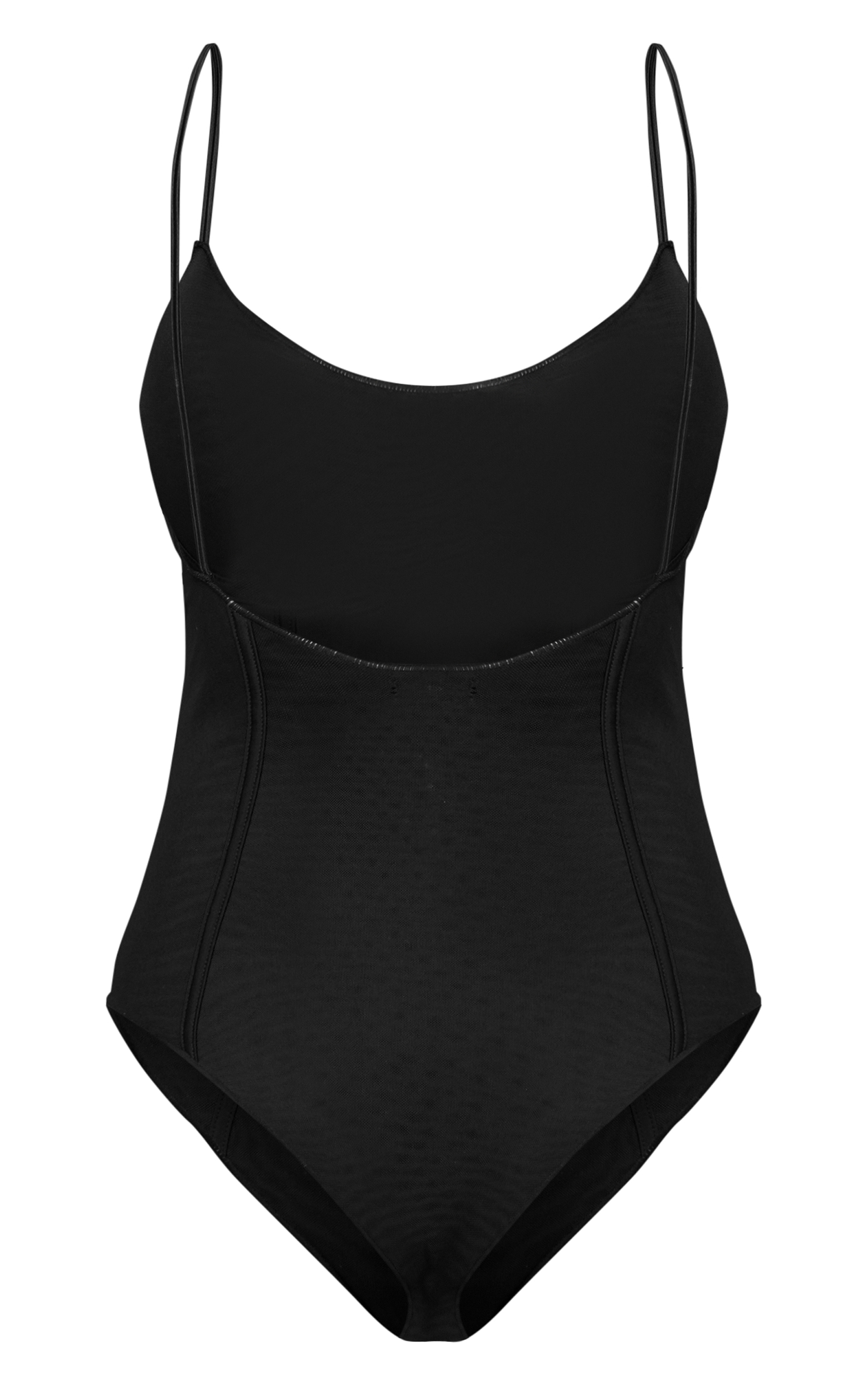 Black Stretch Strappy Bodysuit  image 6
