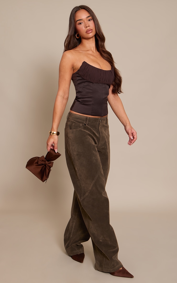 Dark Chocolate Chiffon Bust Bandeau Corset image 3