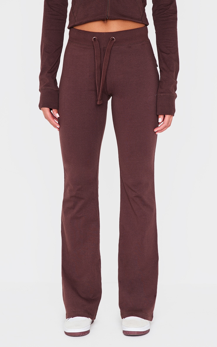 Chocolate Low Rise Skinny Flare Pants image 2