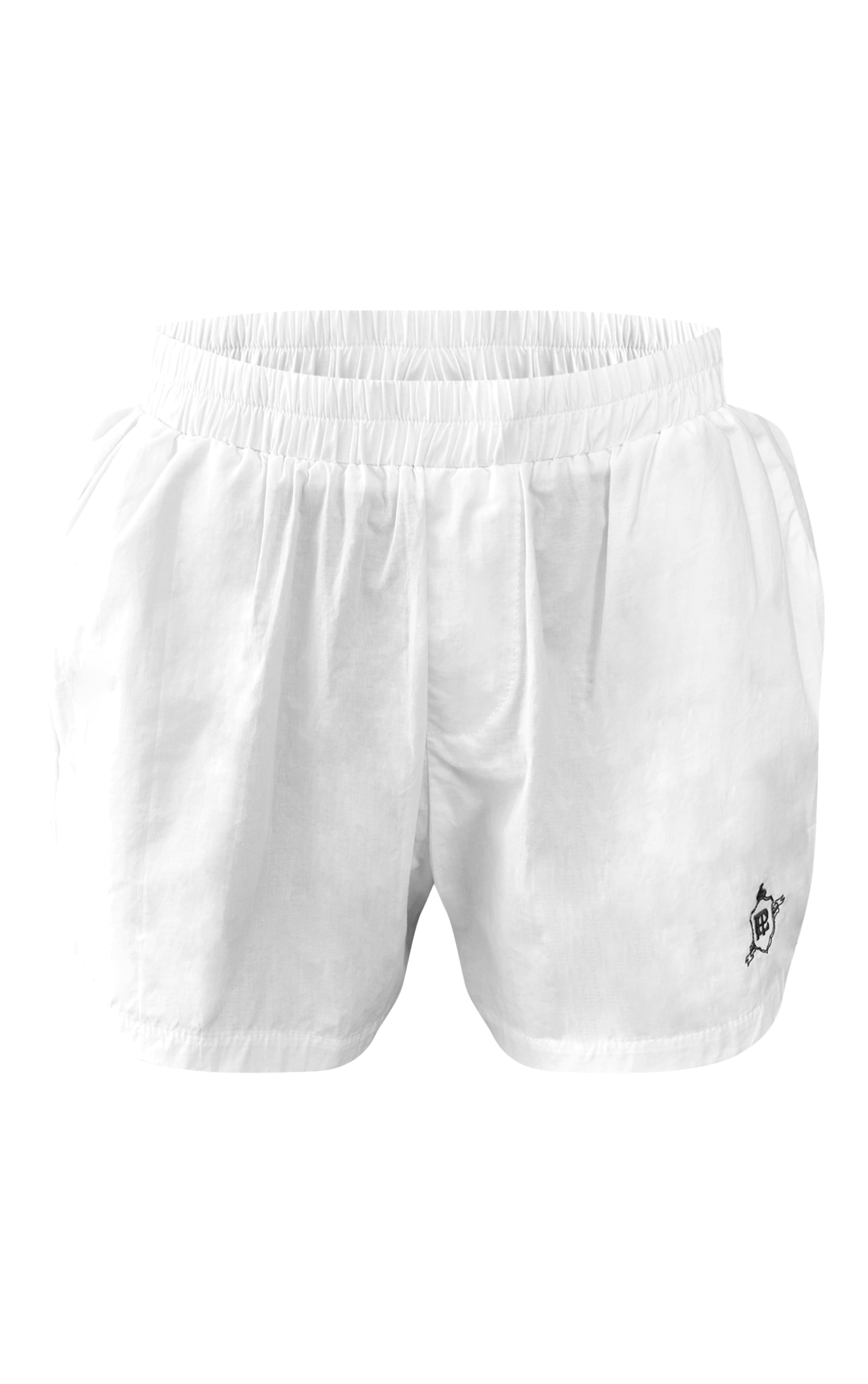 White Embroidered Linen Floaty Shorts image 6