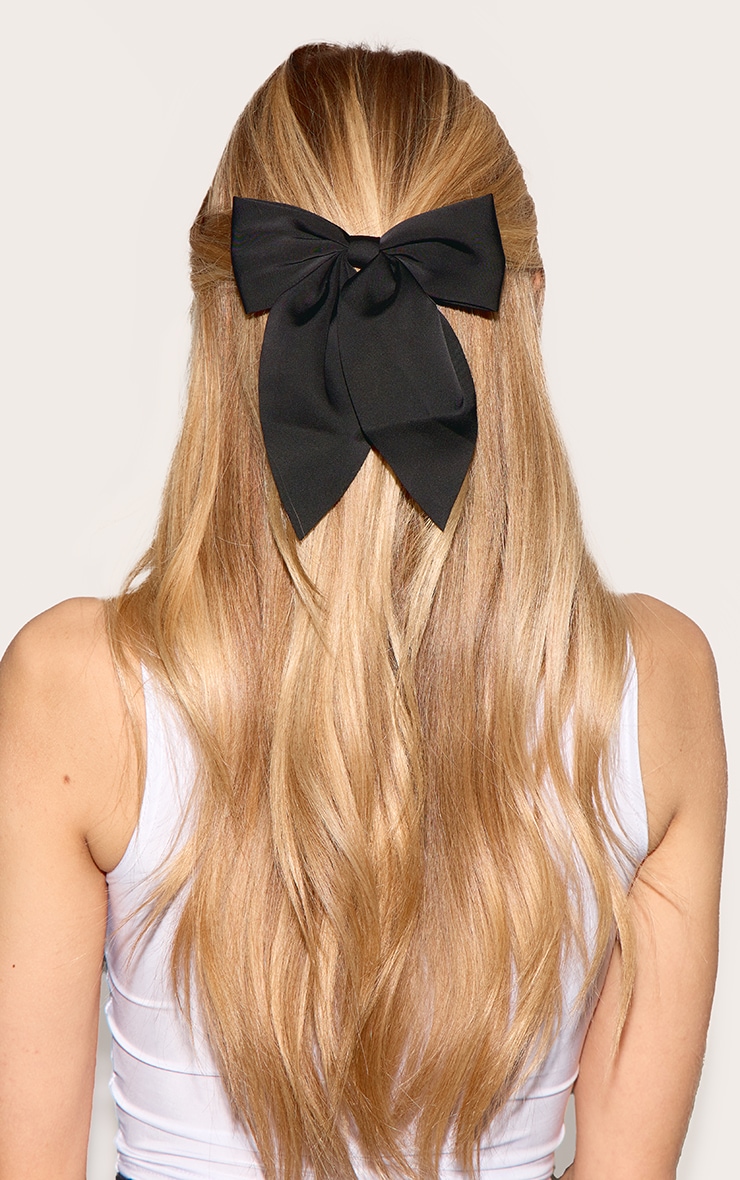 Black Large Bow Hair Clip image 3
