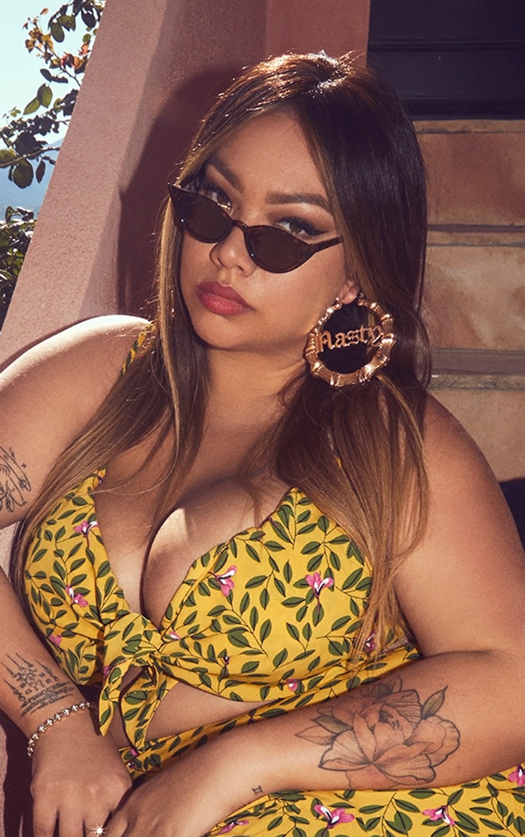 Gold Nasty Slogan Large Bamboo Hoops