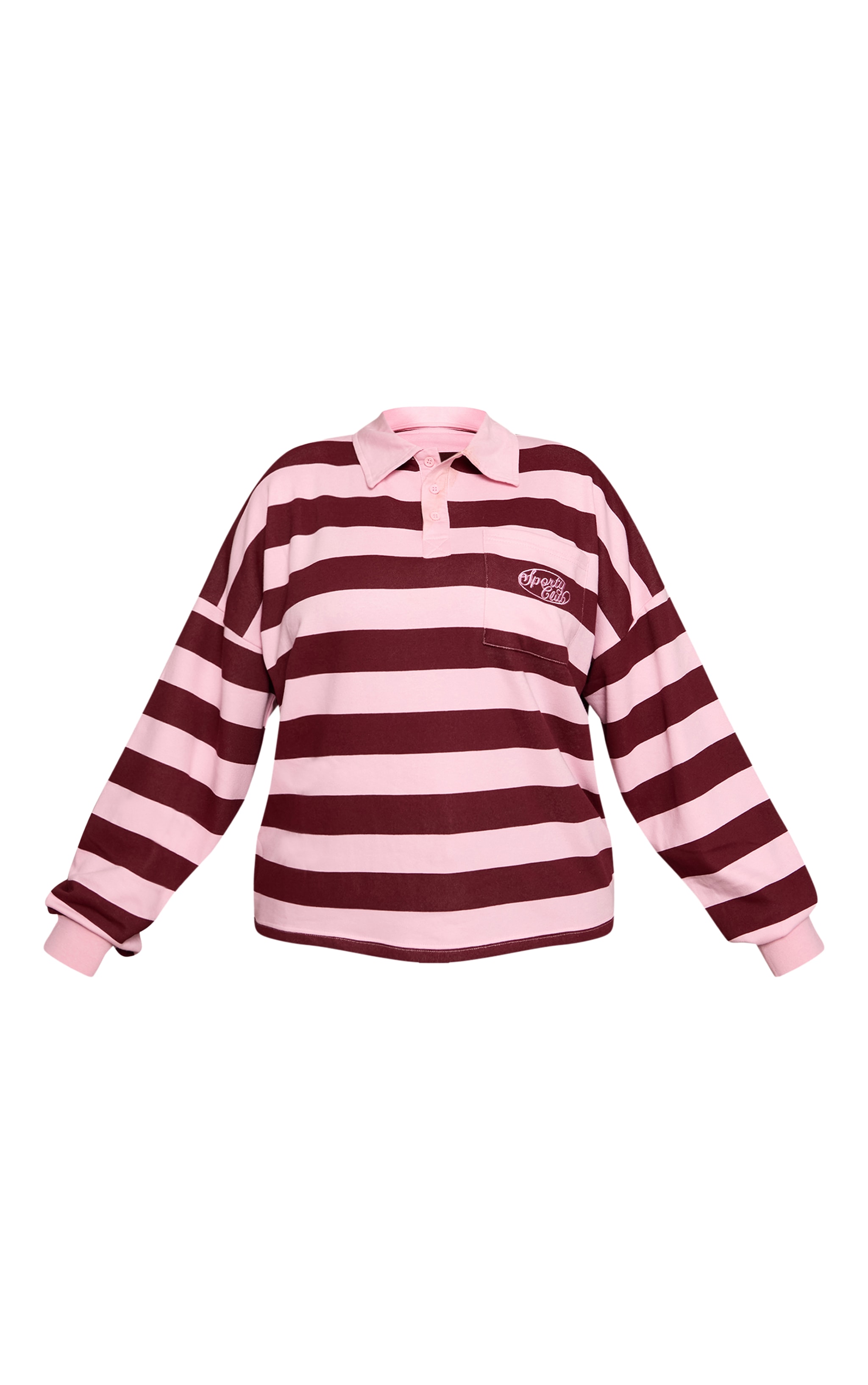 Plus Burgundy Sports Club Stripe Polo T-shirt image 5