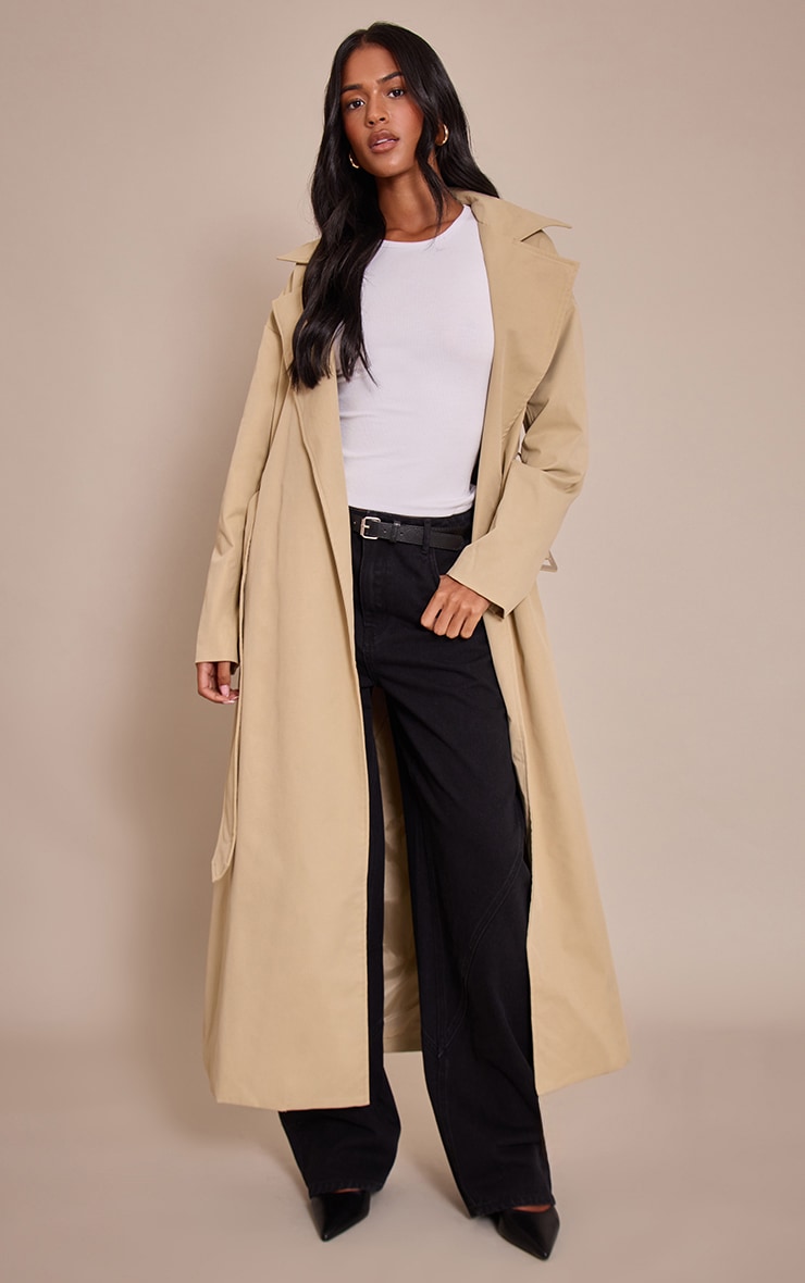Tall Stone Tie Waist Trench Coat image 1