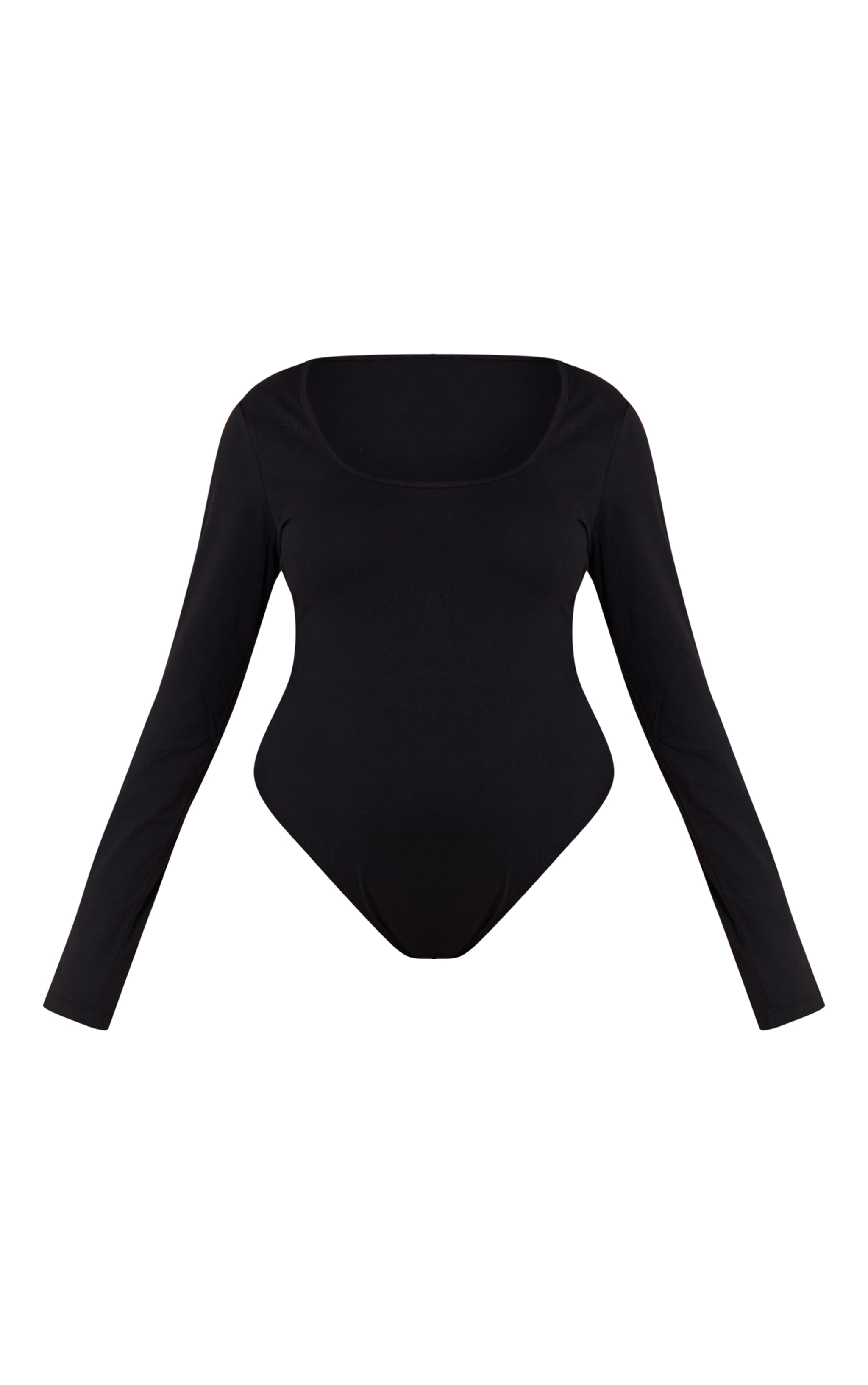 Plus Black Soft Cotton Scoop Neck Long Sleeve Bodysuit image 5