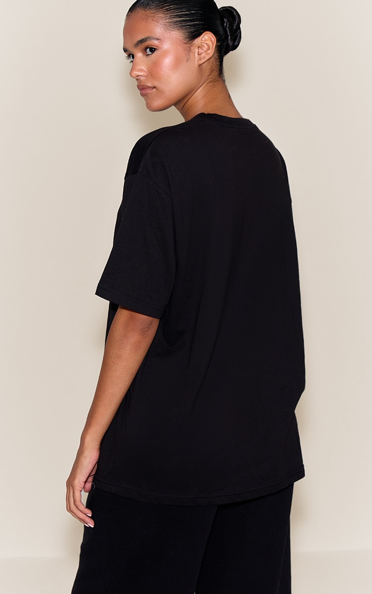 T-shirt oversize noir à logo "PrettyLittleThing" image 2