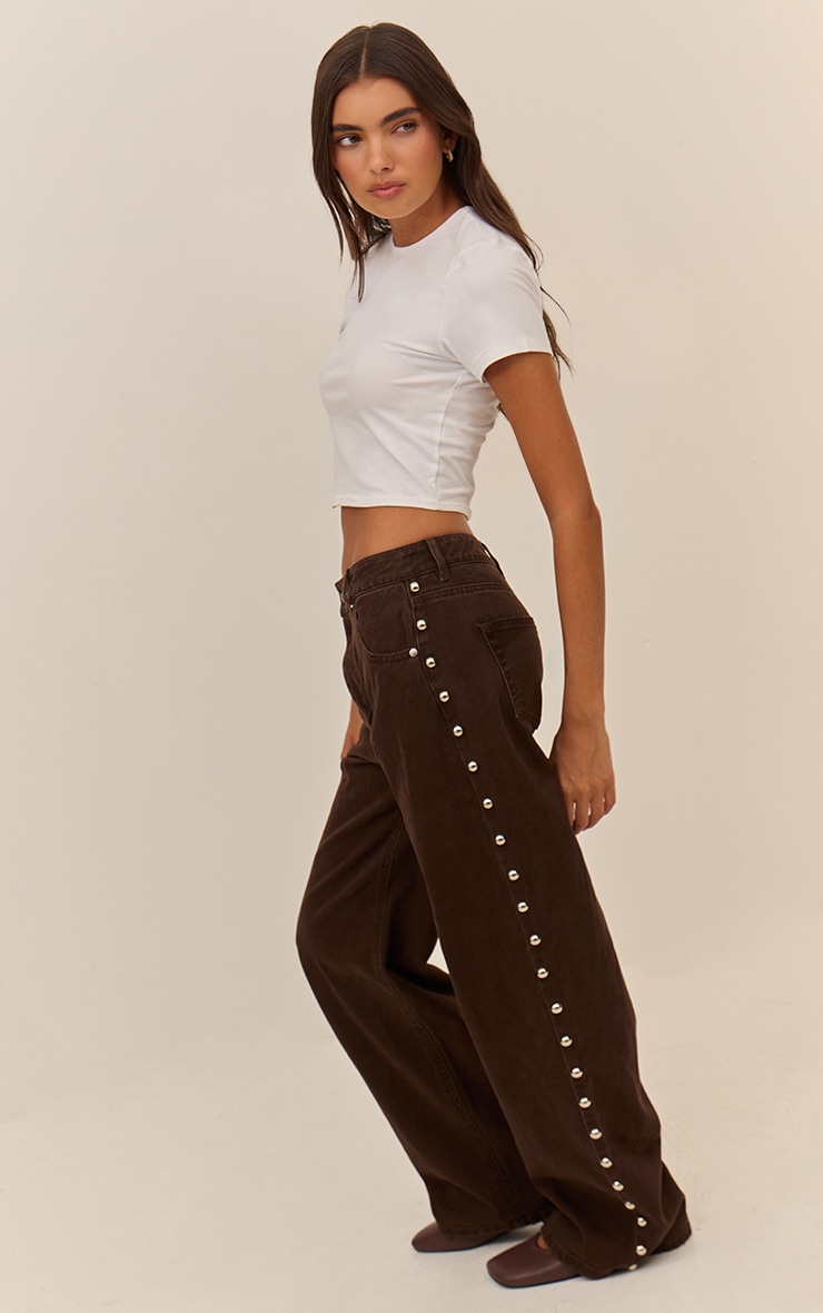White Cotton Crew Neck Cropped Short Sleeve T-shirt