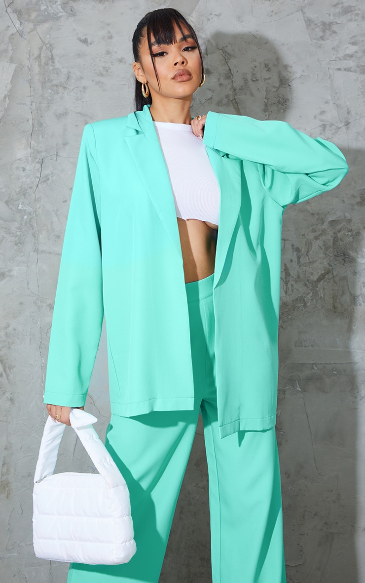 Blazer oversize bleu sarcelle
