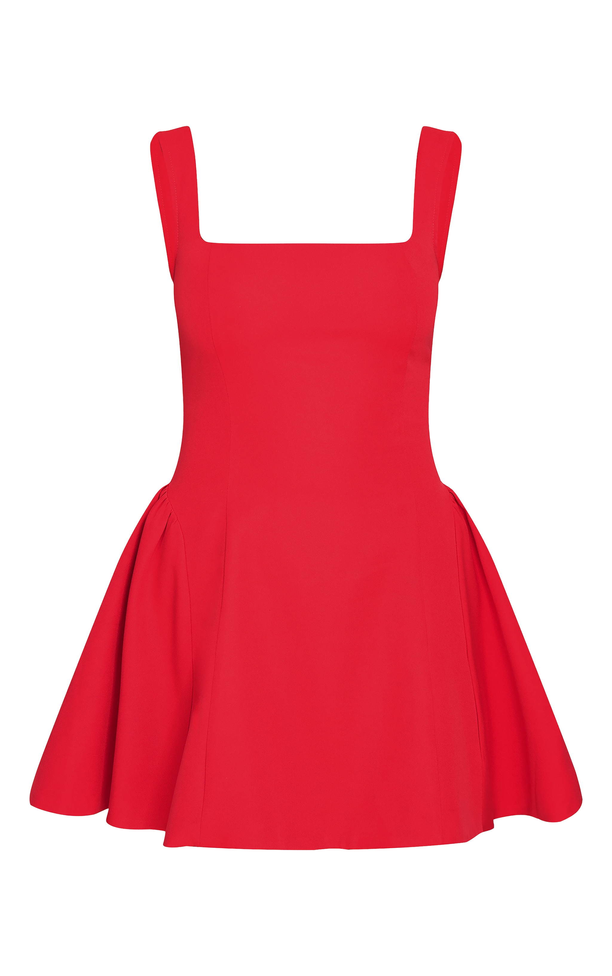 Red Hip Pleated Shift Dress image 5