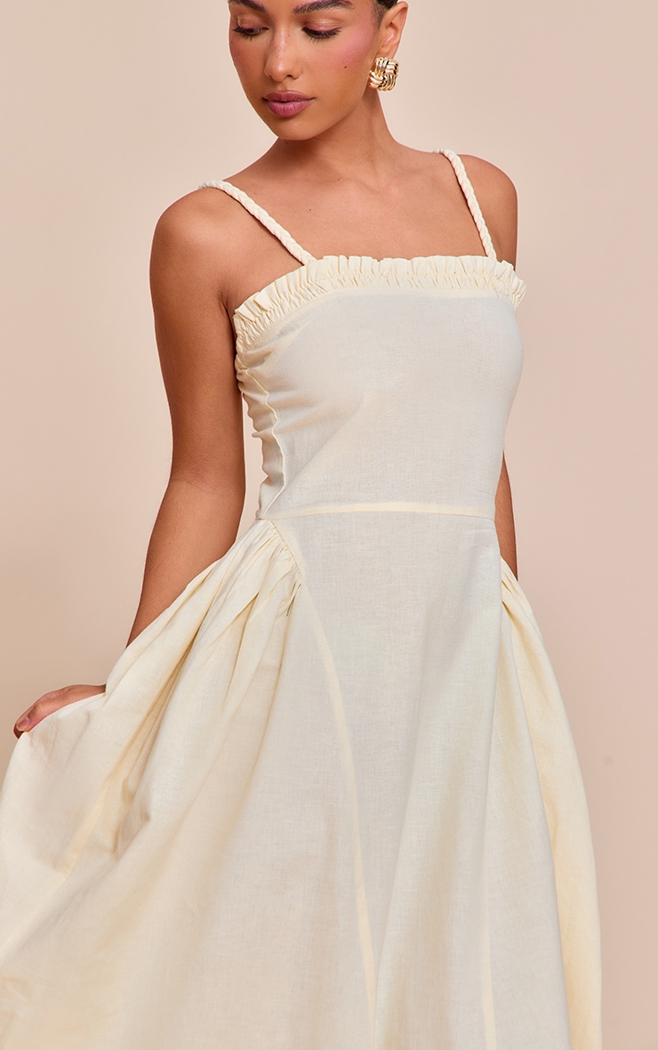 Lemon Braided V Waist Midaxi Dress image 4
