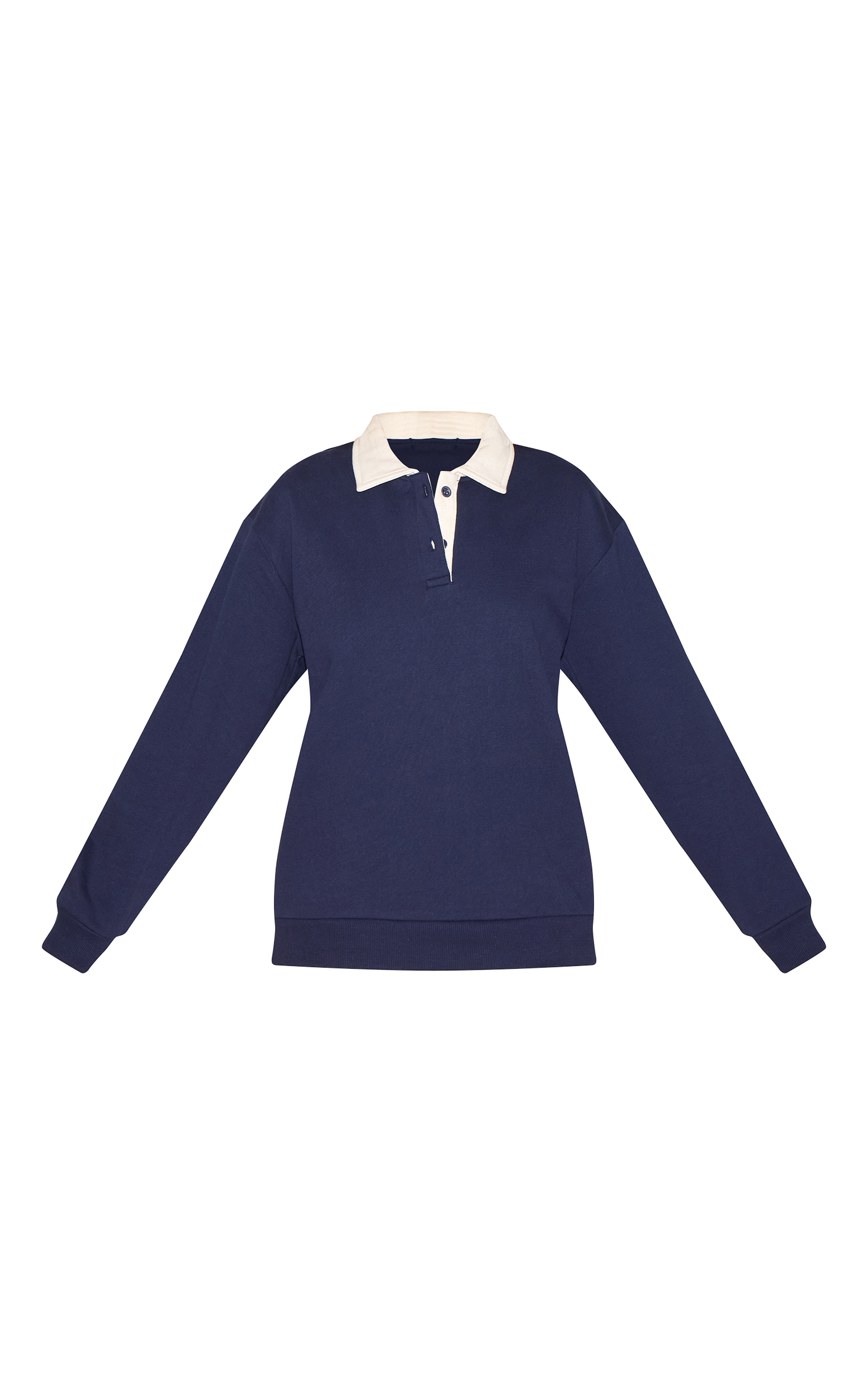 Navy Premium Contrast Collar Sweatshirt image 5