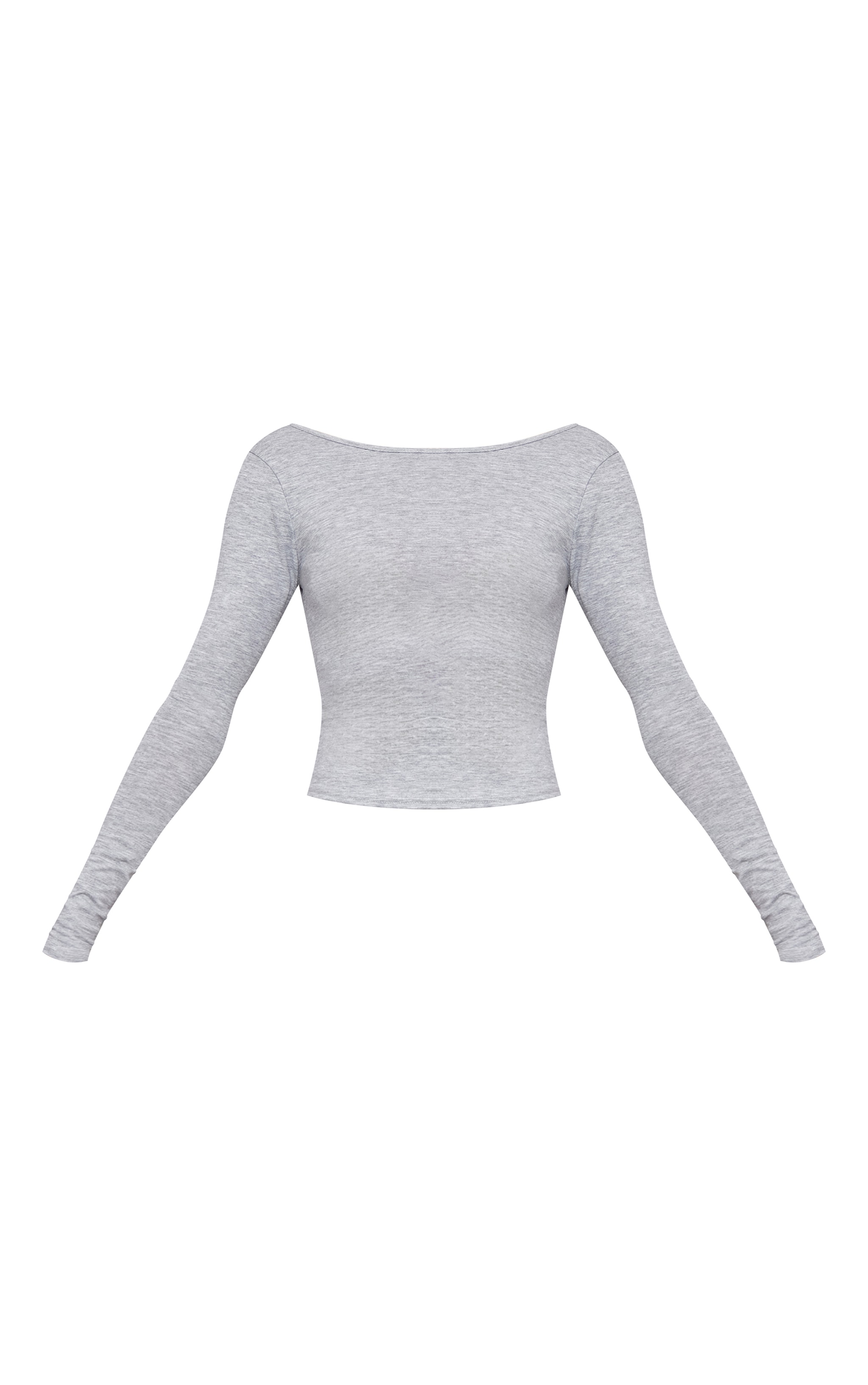 Grey Marl Long Sleeve Longline Top image 5