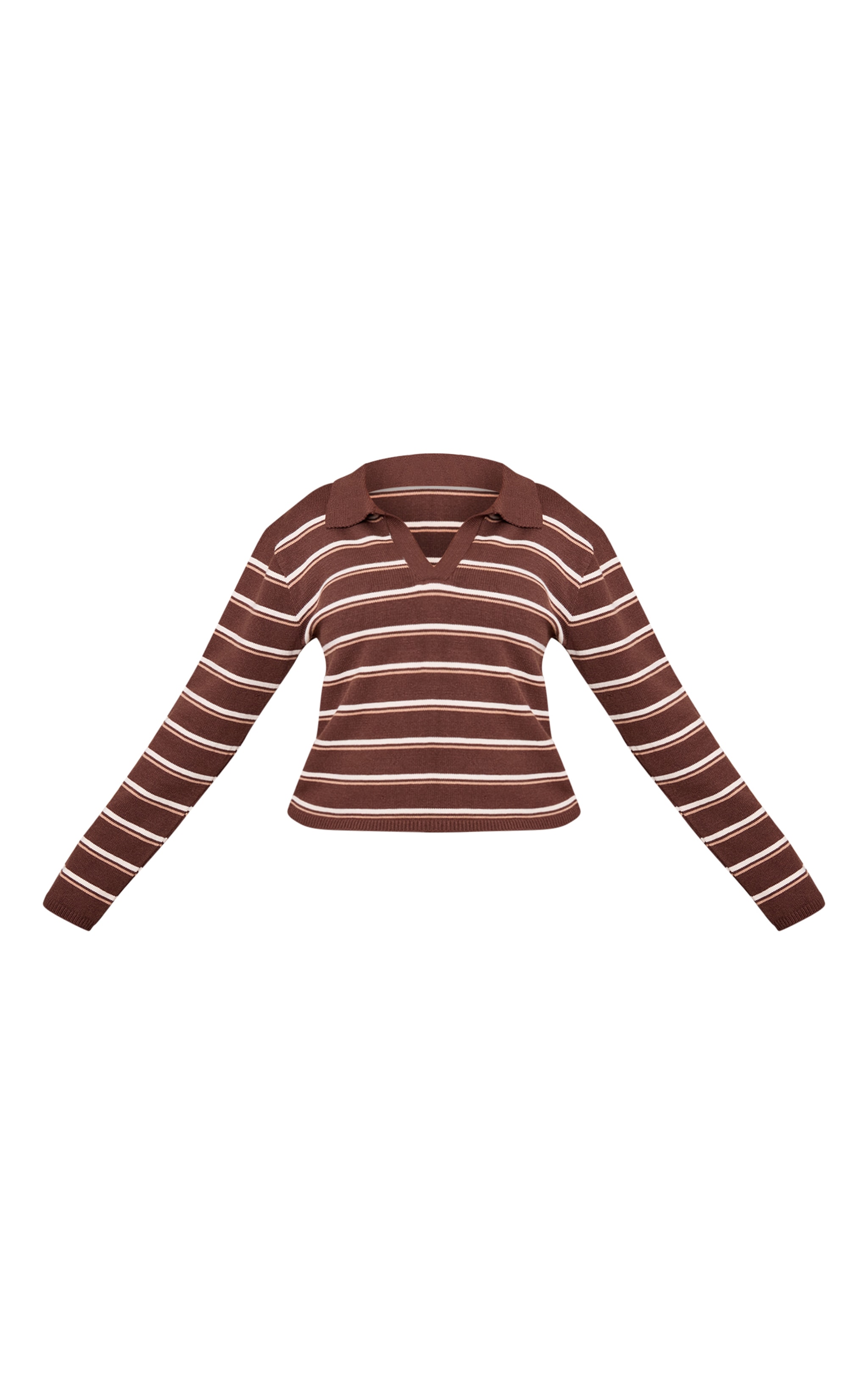 Plus Chocolate Striped Compact Knit Jumper image 5