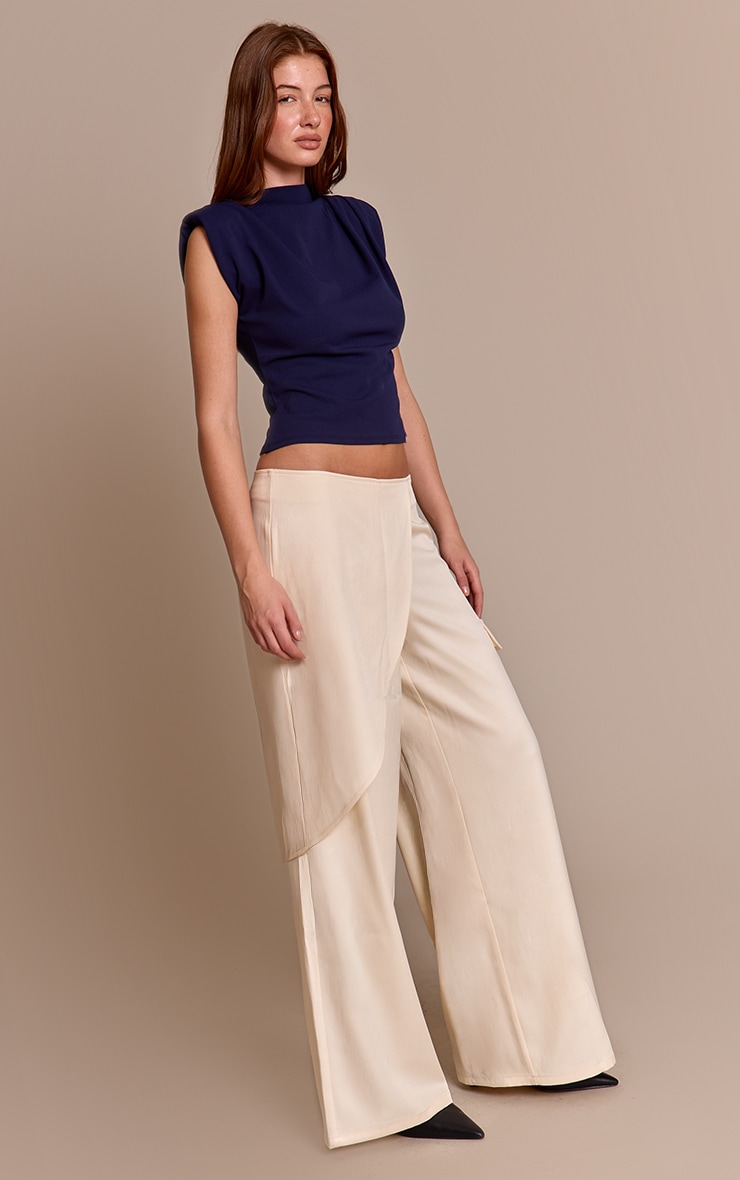 Cream Woven Wrap Detail Cargos image 2