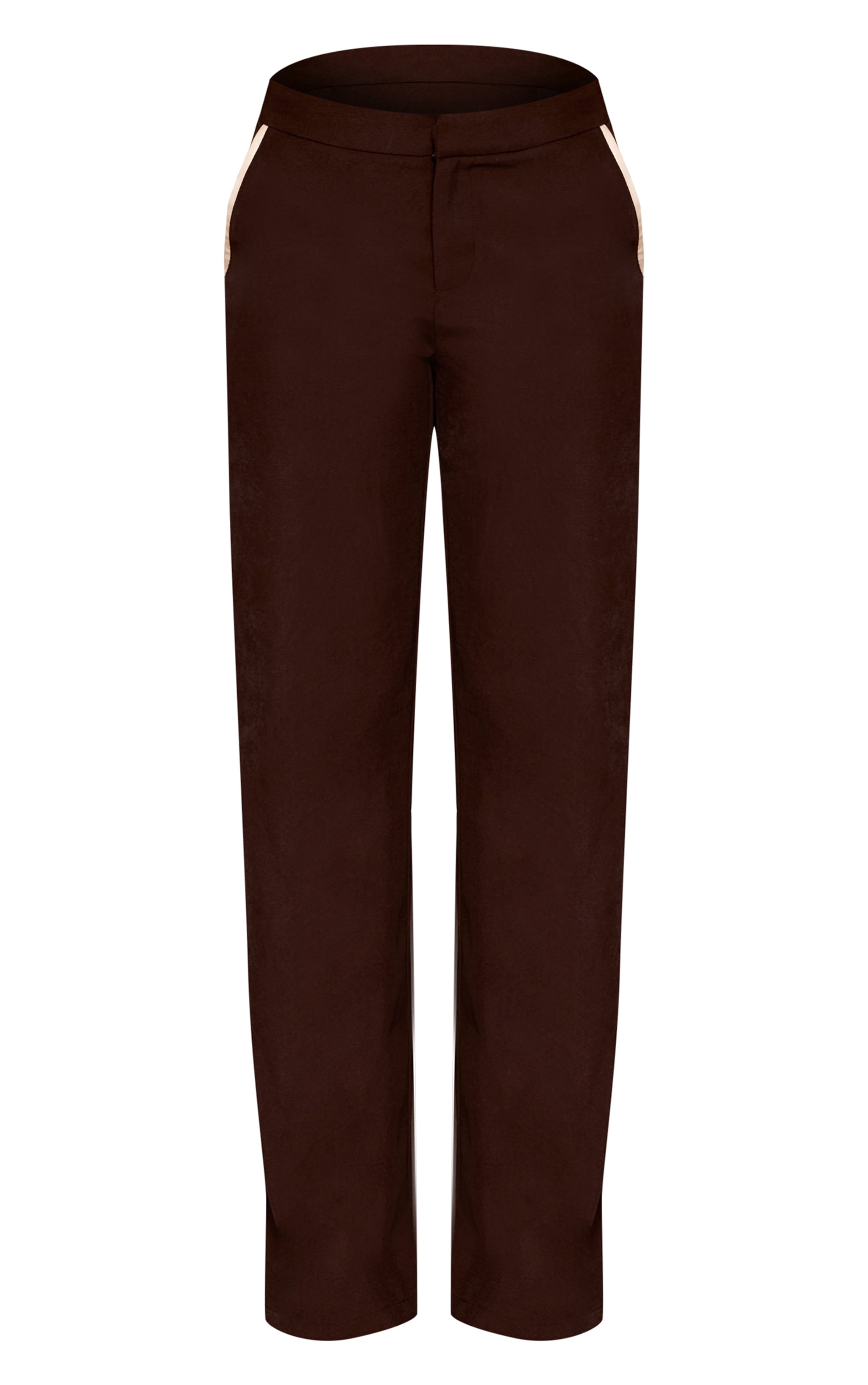 Dark Brown Woven Tailored Wide Leg Pant image 5