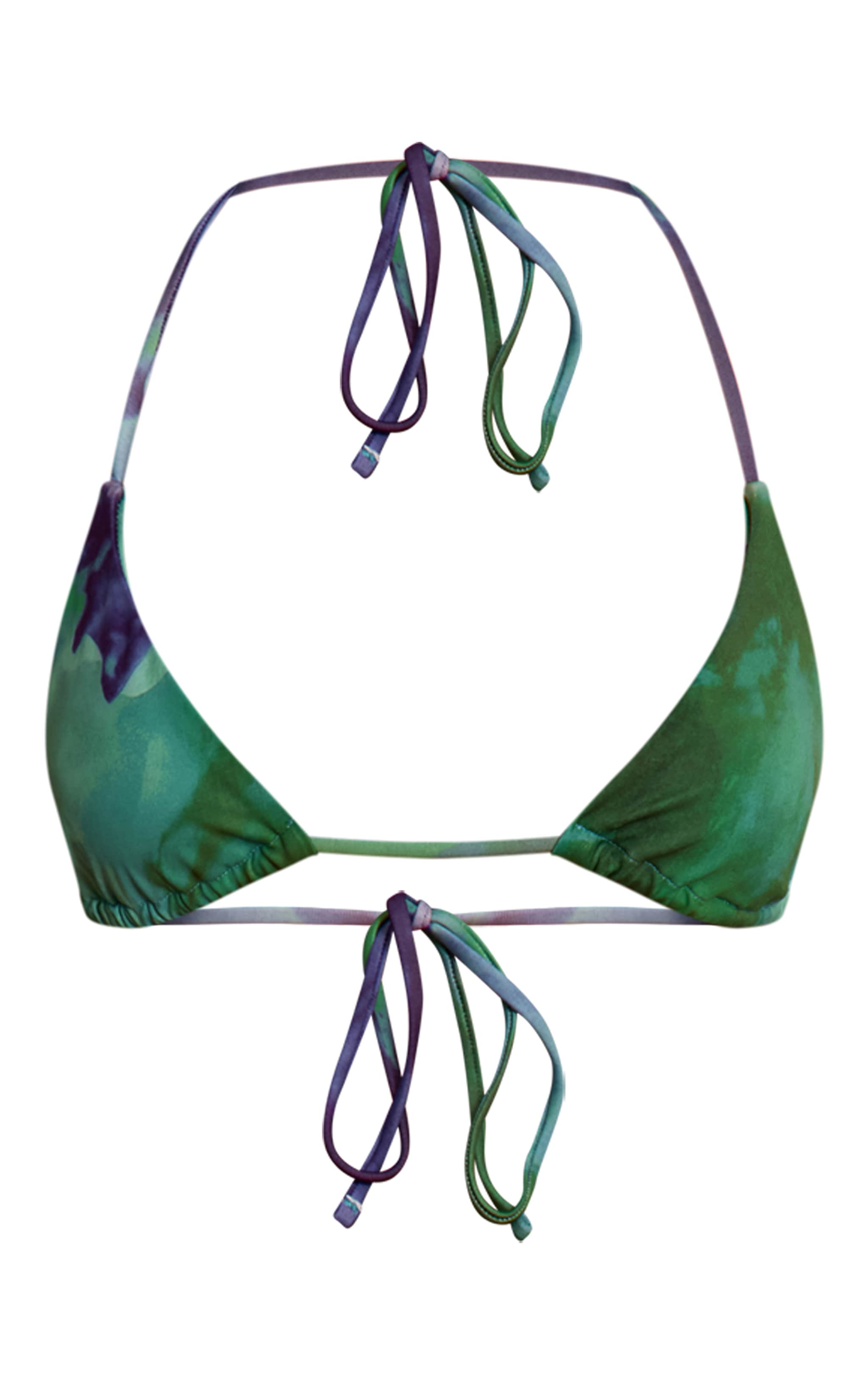 Emerald Green Ombre Print Micro Triangle Bikini Top image 5