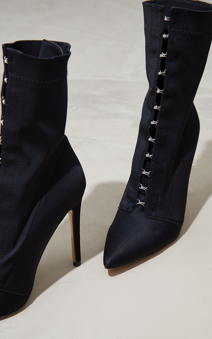 lycra sock boots low heel