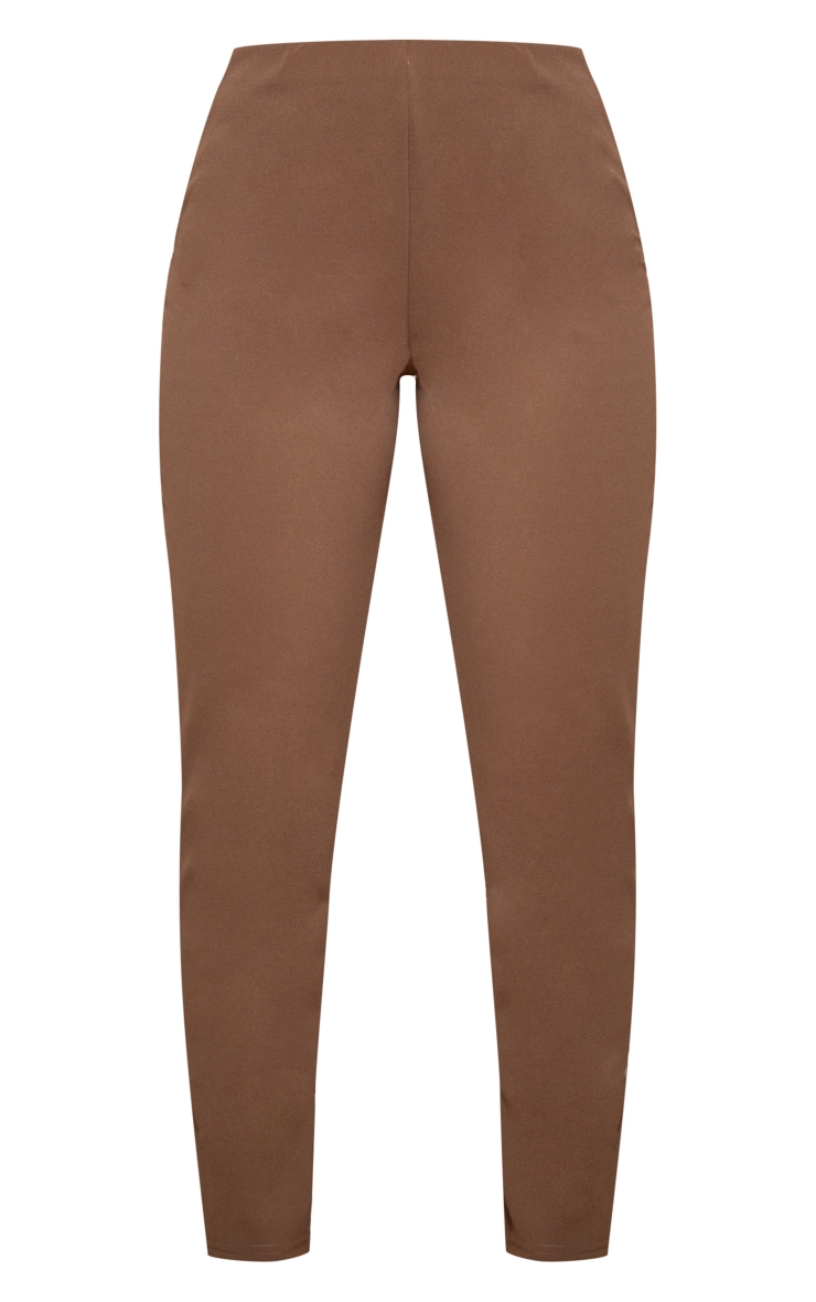 Taupe Slim Leg Crepe Pants Bottoms PrettyLittleThing SA