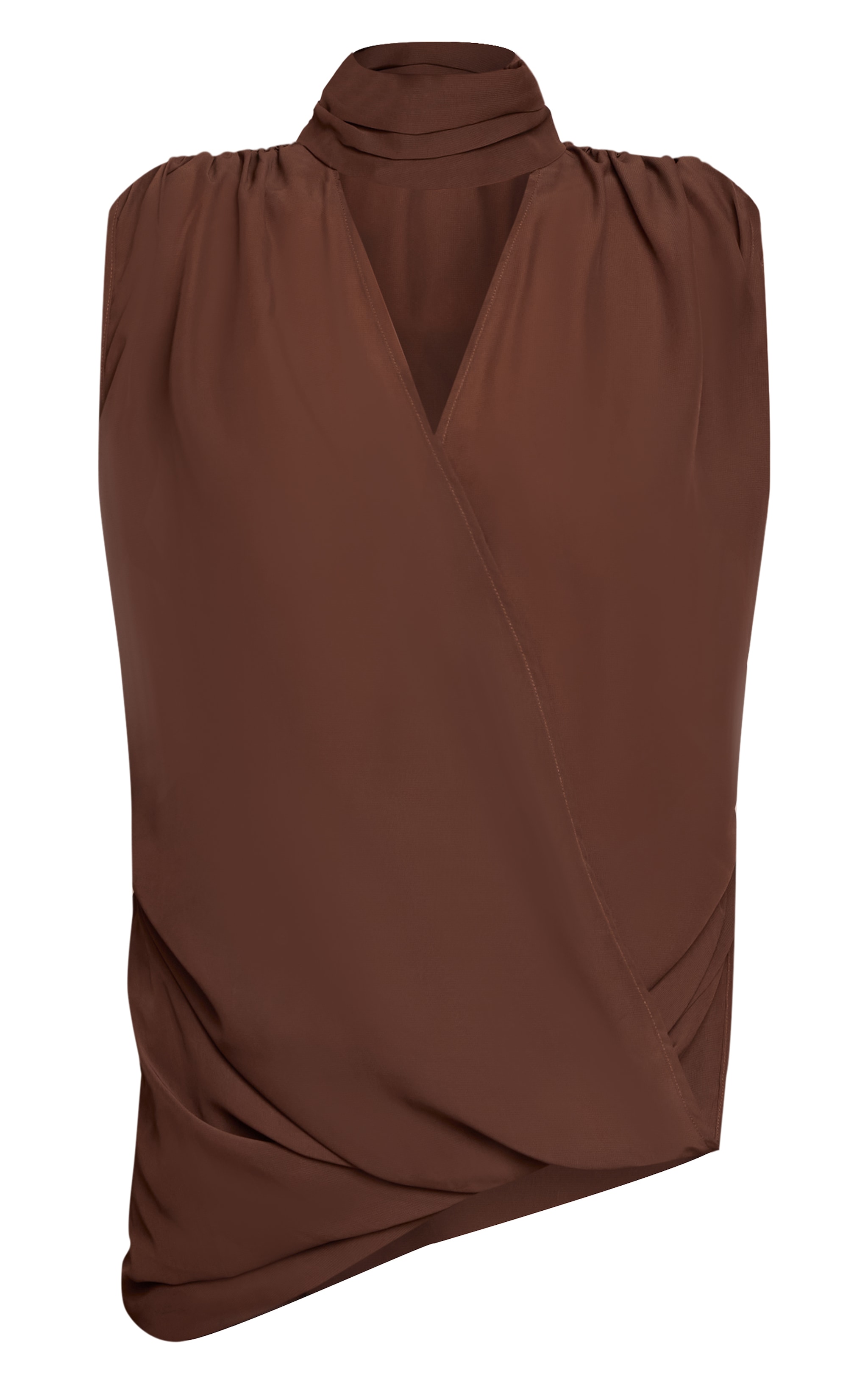 Chocolate Chiffon Extreme Plunge Top image 5