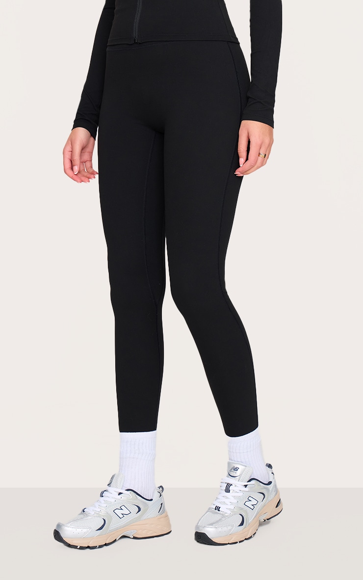 Tall Black Snatched Sculpt High Waisted Gym Leggings image 2