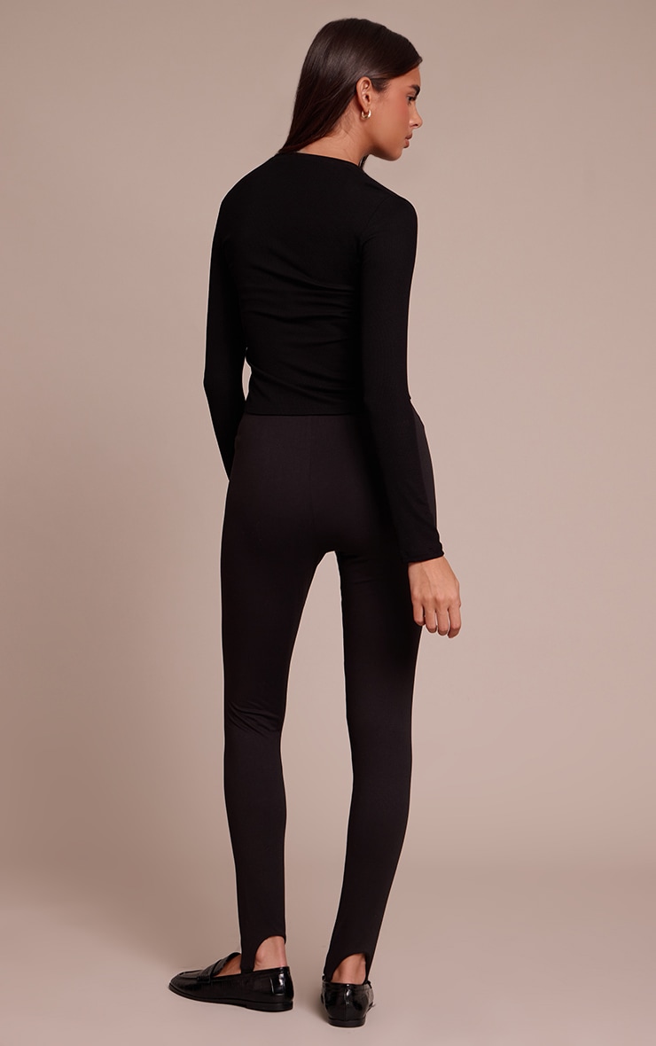 Legging doux noir à brides sous les pieds image 3