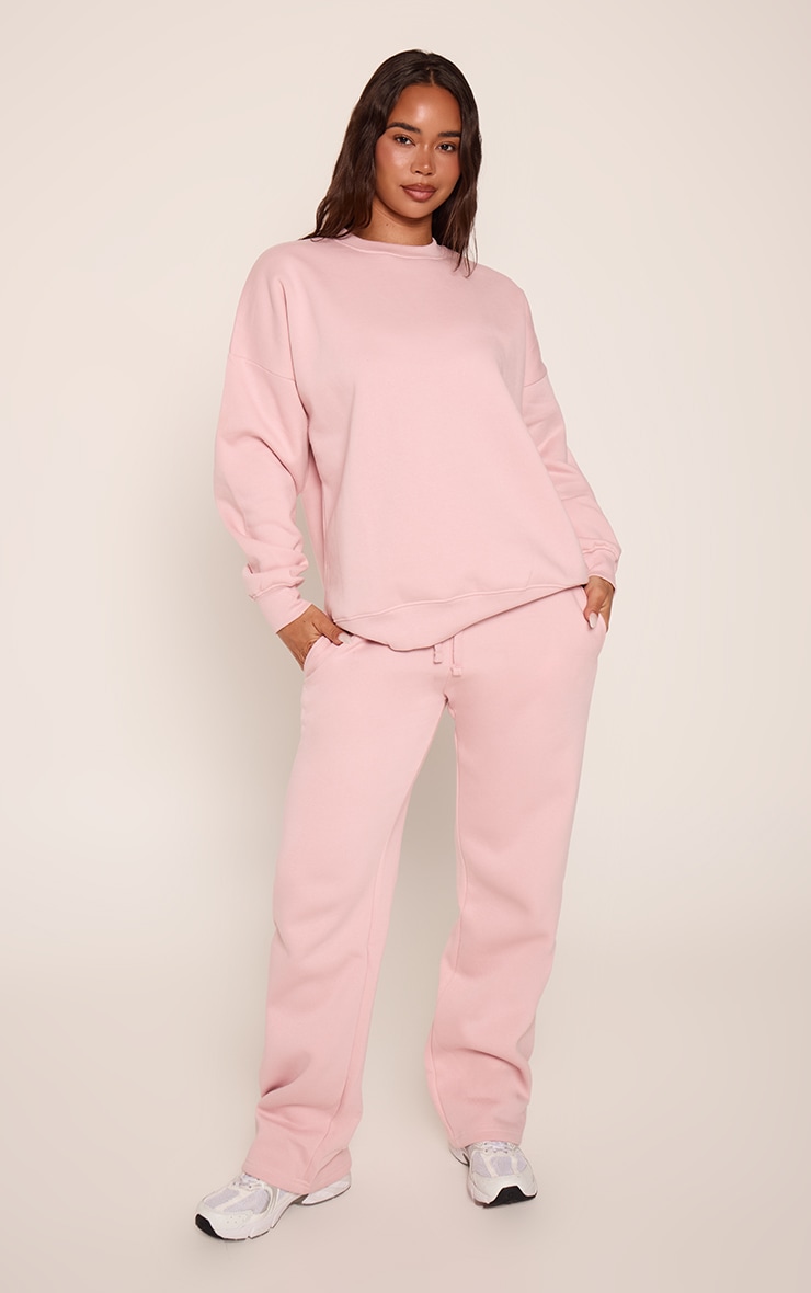 Pink Oversized Sweat Tracksuit Set