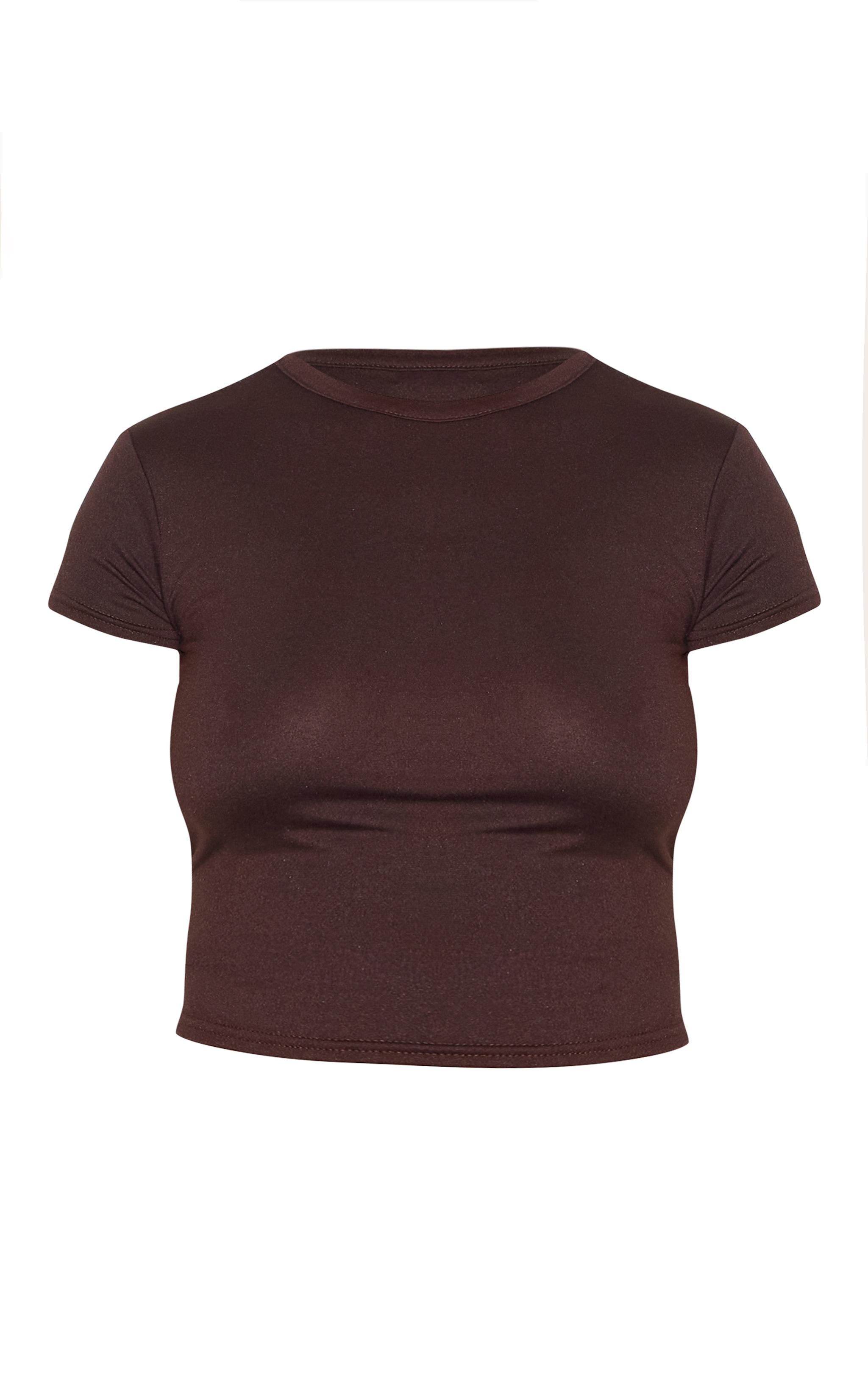 Chocolate Cotton Fitted Basic T- Shirt image 5