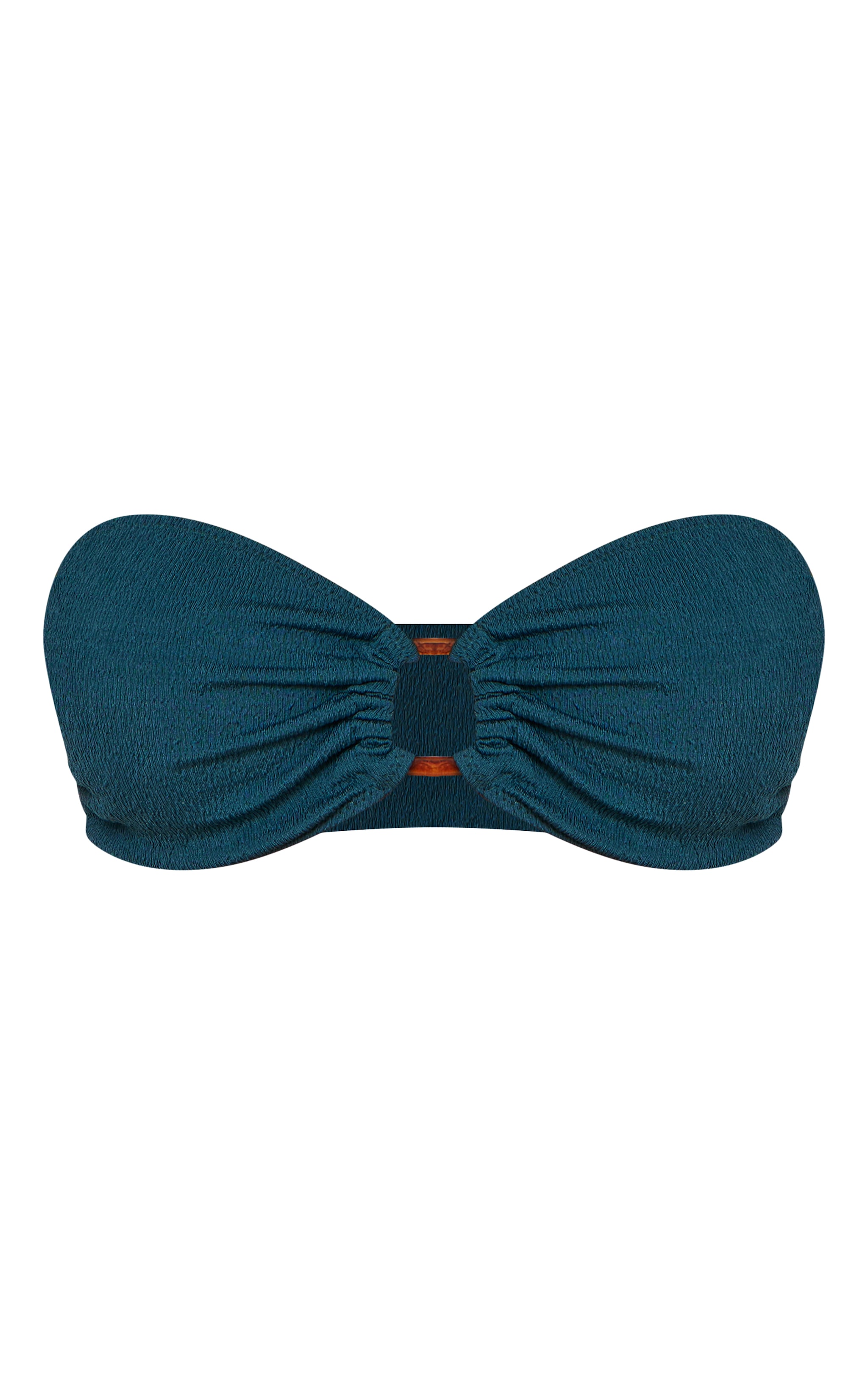 Teal Textured Bandeau Bikini Top image 5