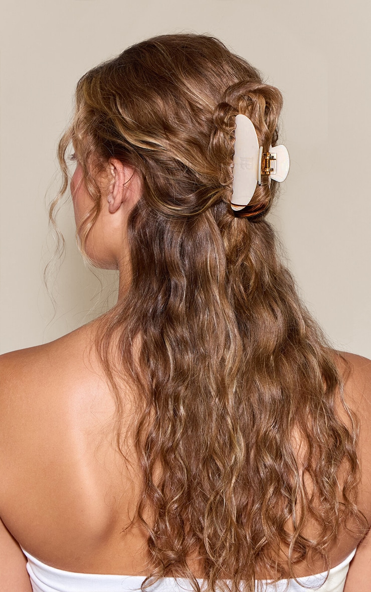 Cream PLT Branded Claw Clip image 1