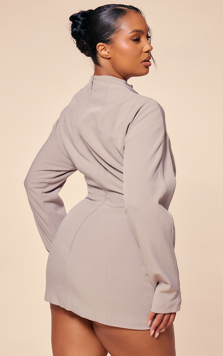 PLT Label Plus Taupe Batwing Sleeved Cinched Waist Bodycon Dress image 2