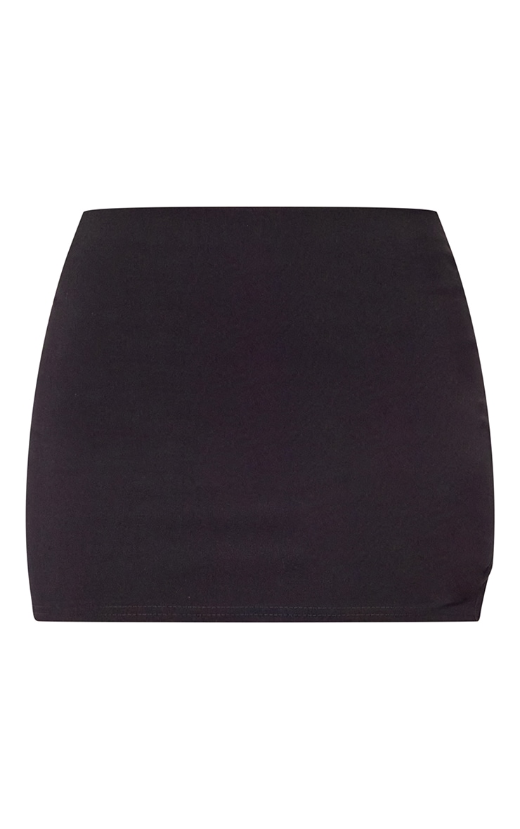 Black Stretch Woven Micro Mini Skirt image 1