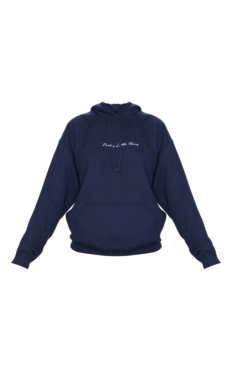 PRETTYLITTLETHING Hoodie oversize bleu marine à broderie image 5