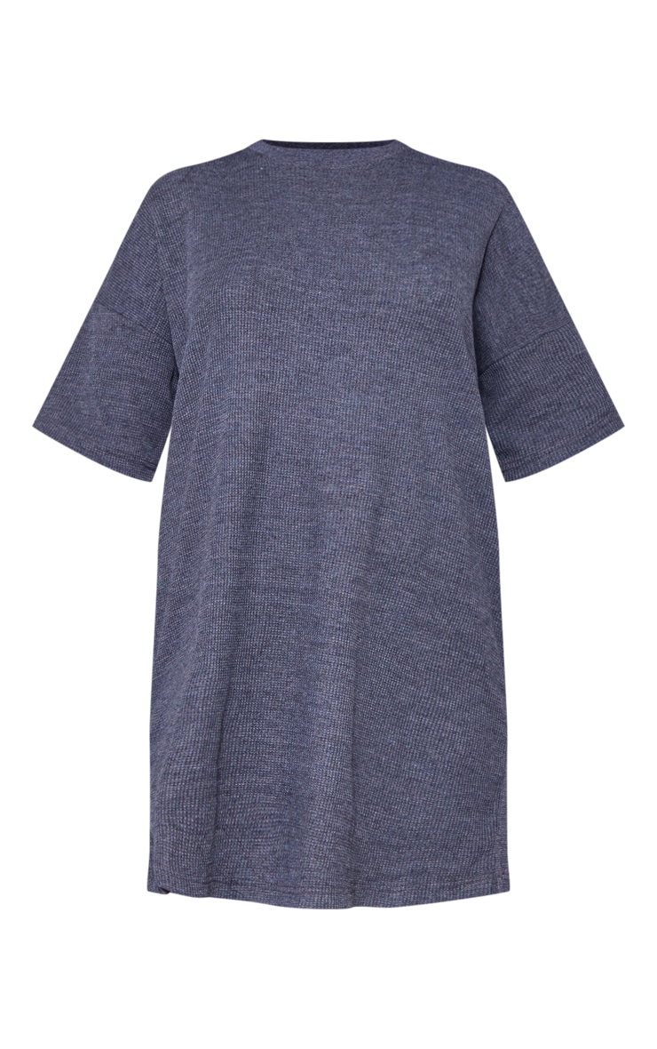 Charcoal Grey Waffle Oversized Night Dress image 5
