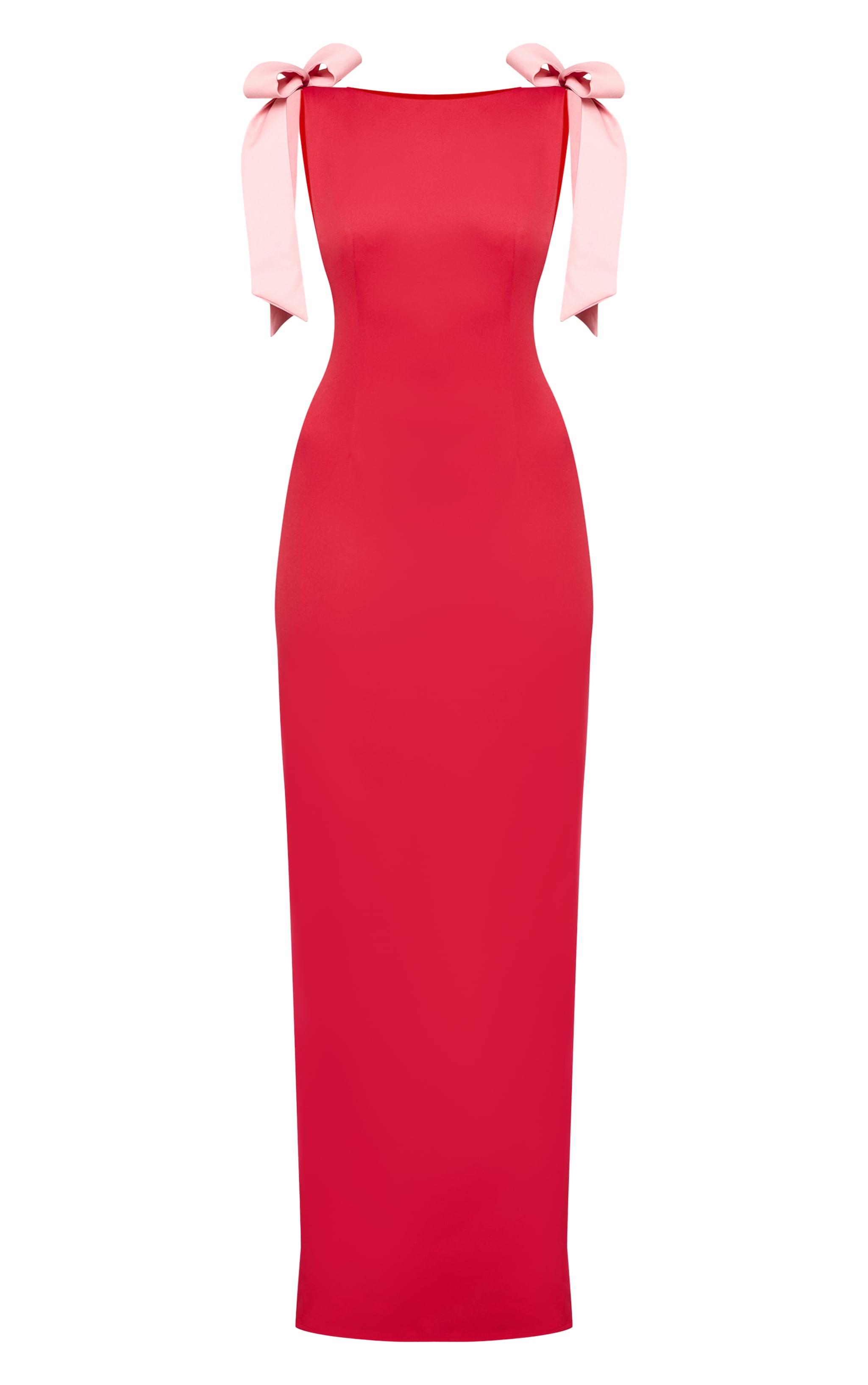 Red Woven Bow Detail Maxi Dress image 5