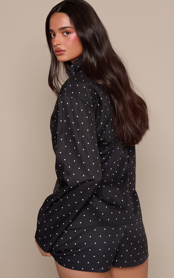 Black Polka Dot Tailored Short image 3