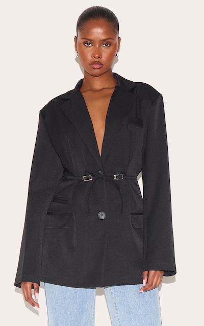 Blazer noir à ceinture
