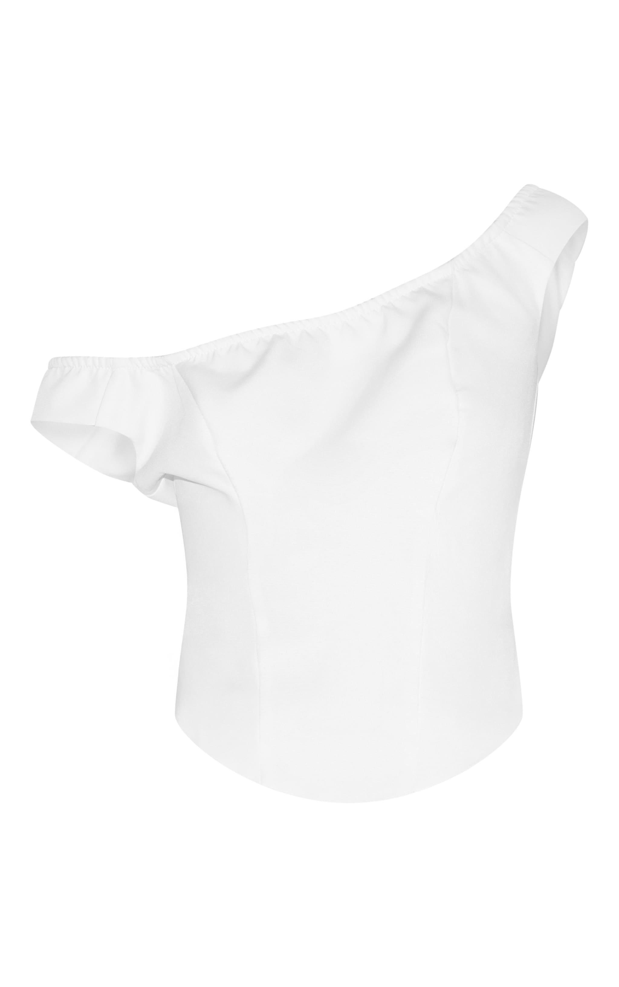 White Woven Bardot Longline Corset image 5