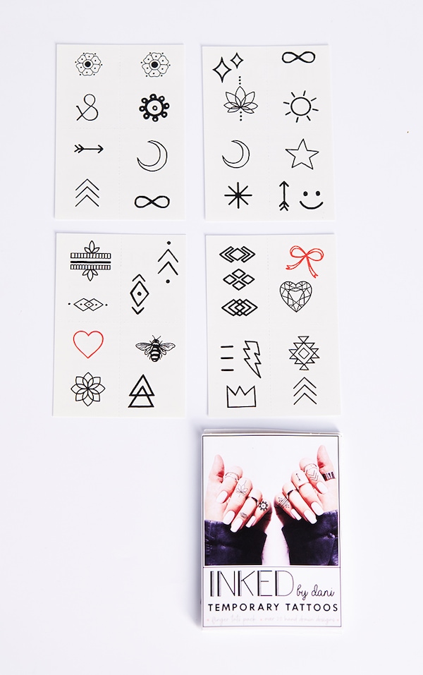 Inked By Dani Forever Temporary Tattoos Finger Tats Pack PrettyLittleThing
