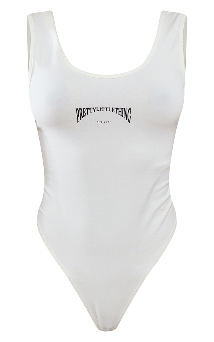 PRETTYLITTLETHING Cream New Vibe Soft Cotton Bodysuit image 5