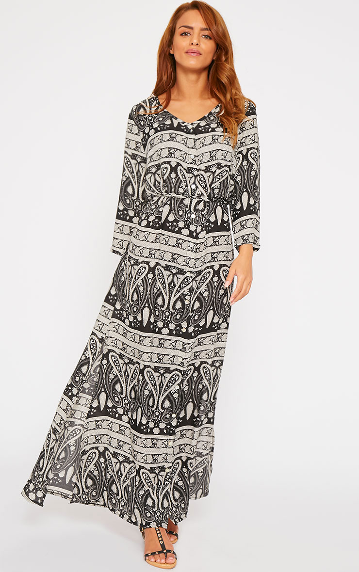 black print maxi dress