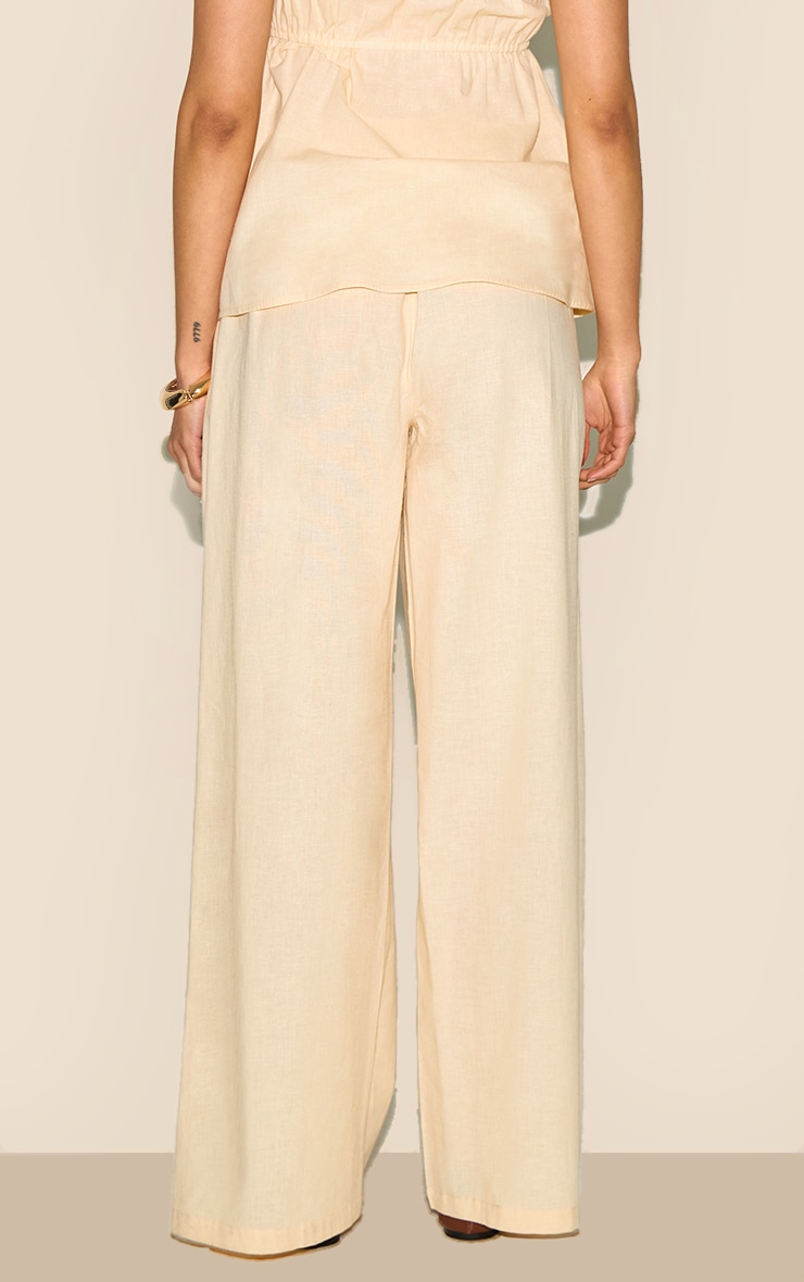 Butter Yellow Linen Look Floaty Wide Leg Pants image 3