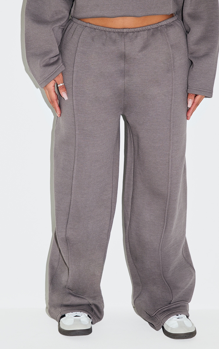 Shape Dove Grey Highwaisted Pintuck Wide Leg Joggers image 1