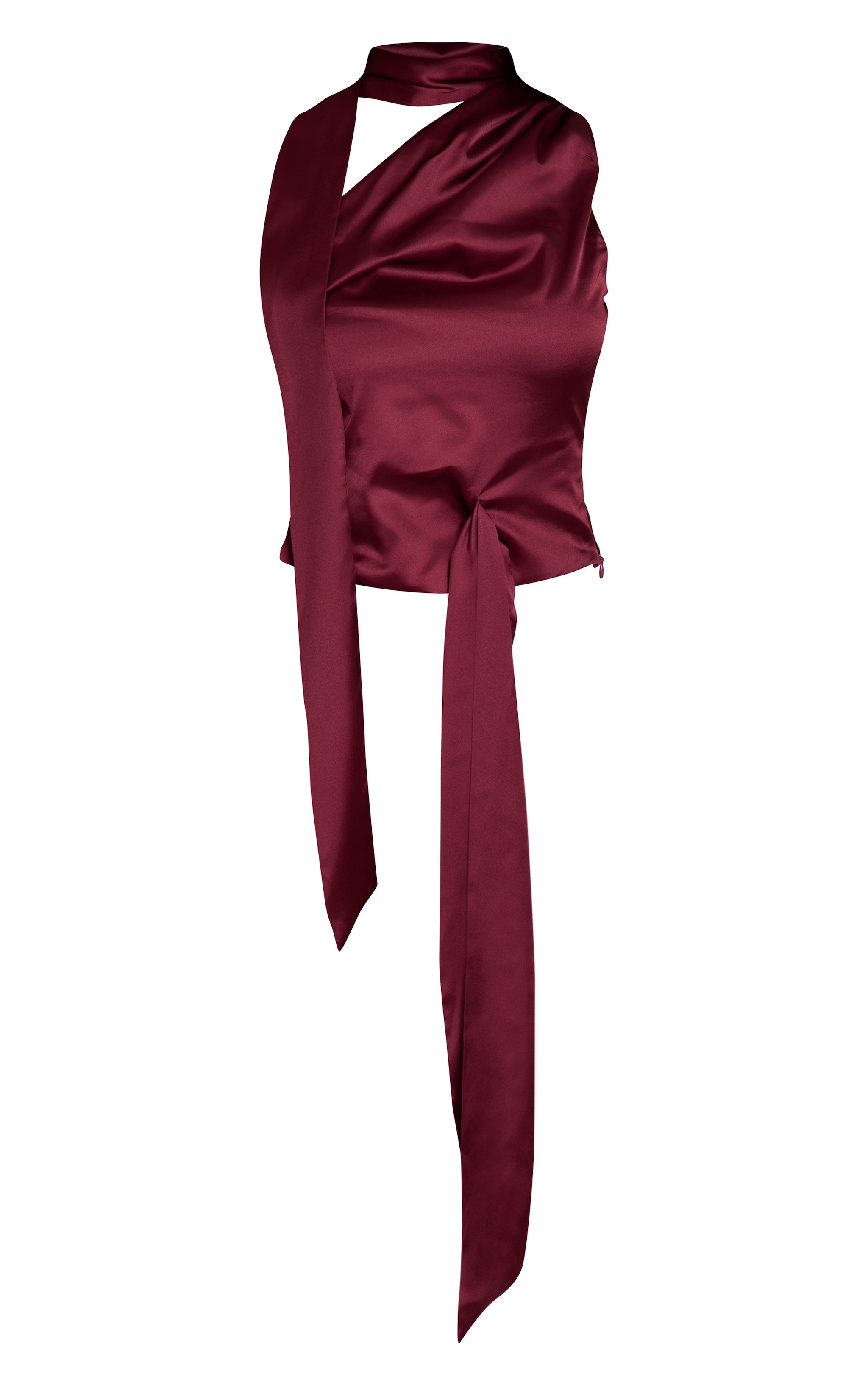 Plum Satin Drape Top image 5